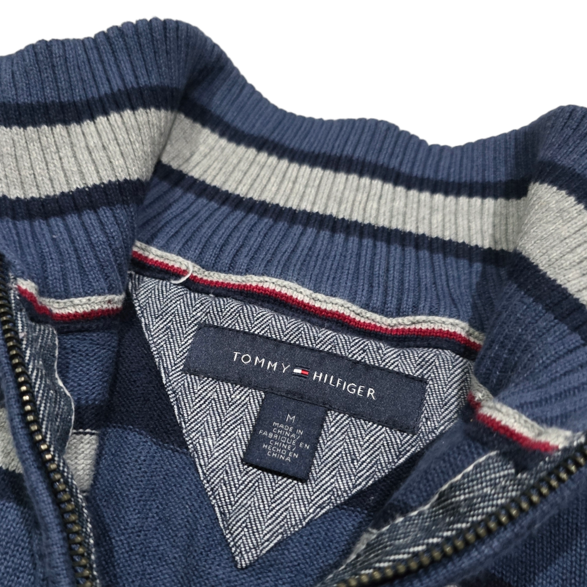 Sueter Tommy Hilfiger Mediana M Azul Lineas