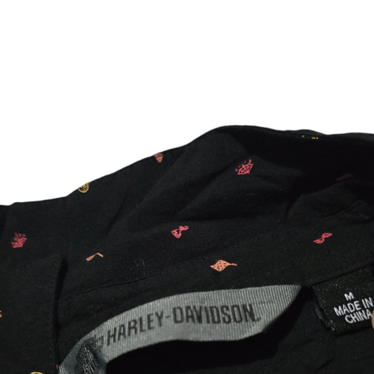 Camisa Manga Corta Harley Davidson Mujer Mediana M Negro