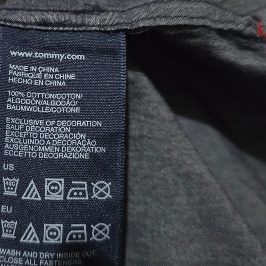 Camisa Tommy Hilfiger 2xl Gris Trim Fit