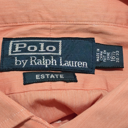 Camisa Ralph Lauren Grande 16 1/2 32-33 Estate Rib Naranja