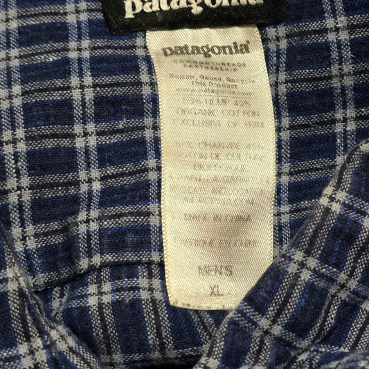 Camisa Manga Corta Patagonia Xgrande Xl Azul Cuadros