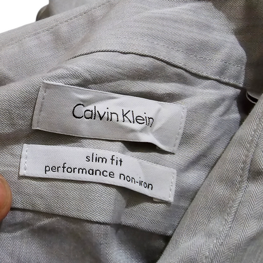 Camisa Calvin Klein Mediana M 15 32-33 Slifit Gris