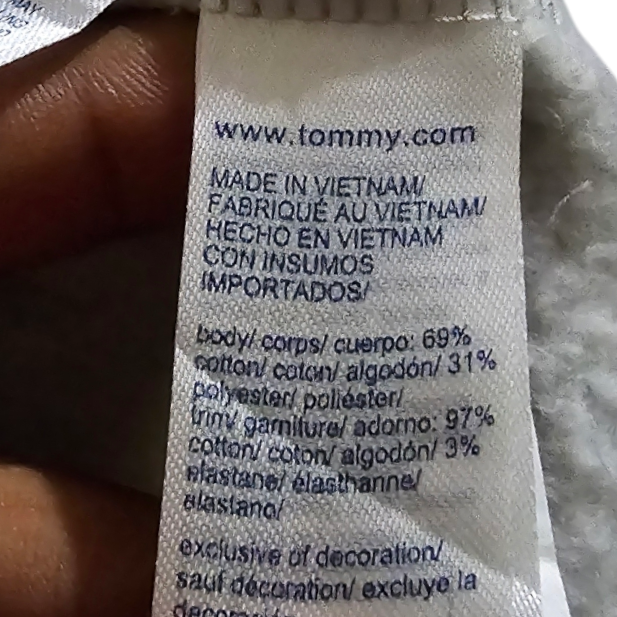 Sudadera Tommy Hilfiger Xgrande Xl Gris