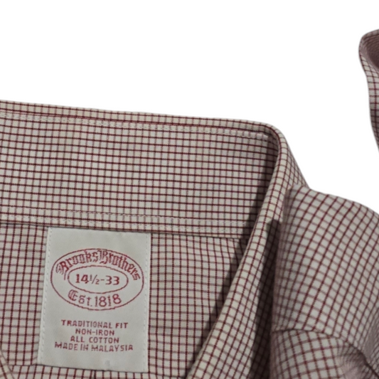 Camisa Brooks Brothers 14 1-2 -33 Traditional Fit Rojo