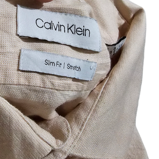 Camisa Calvin Klein 15 1-2-34-35 Mediana M Slim Fit Melon