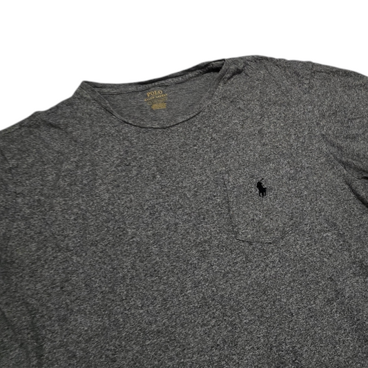 Playera Ralph Lauren Grande L Gris Pony Negro