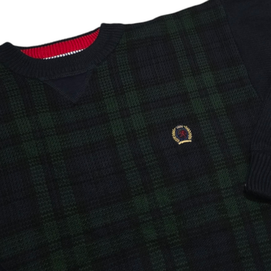 Sueter Tommy Hilfiger Xgrande Xl Verde Cuadros Vintage