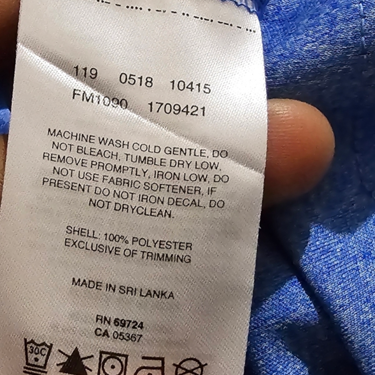 Playera Manga Larga Columbia Pfg Grande L Azul