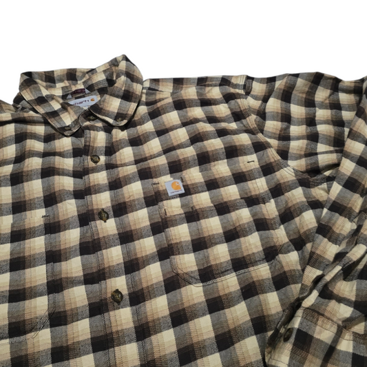 Camisa Carhartt Xgrande Xl Relaxed Fit Cuadro Cafe (Usado)