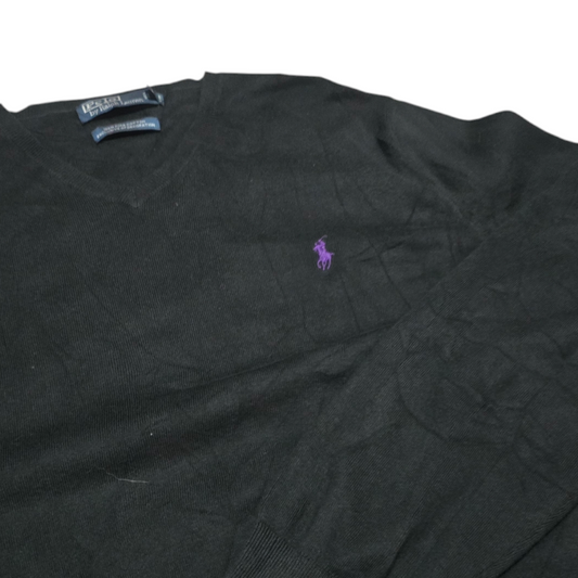 Sueter Ralph Lauren Xgrande Xl Negro Pony Morado (Usado)