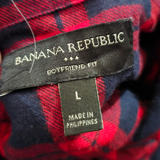 Camisa Banana Cuadrado Rojo Mujer Boyfriend Fit Grande L (Usado)