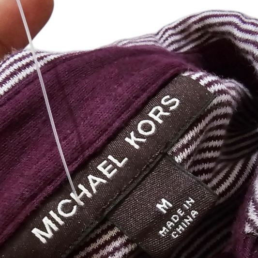 Playera Polo Michael Kors Mediana M Lineas Vino (Usado)