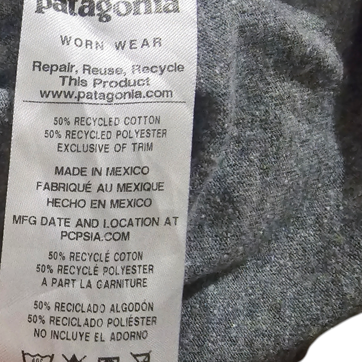 Playera Manga Larga Patagonia Chico S Gris