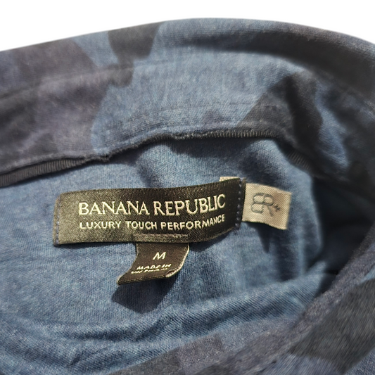 Playera Polo Banana Republic Mediana M Azul Camuflaje