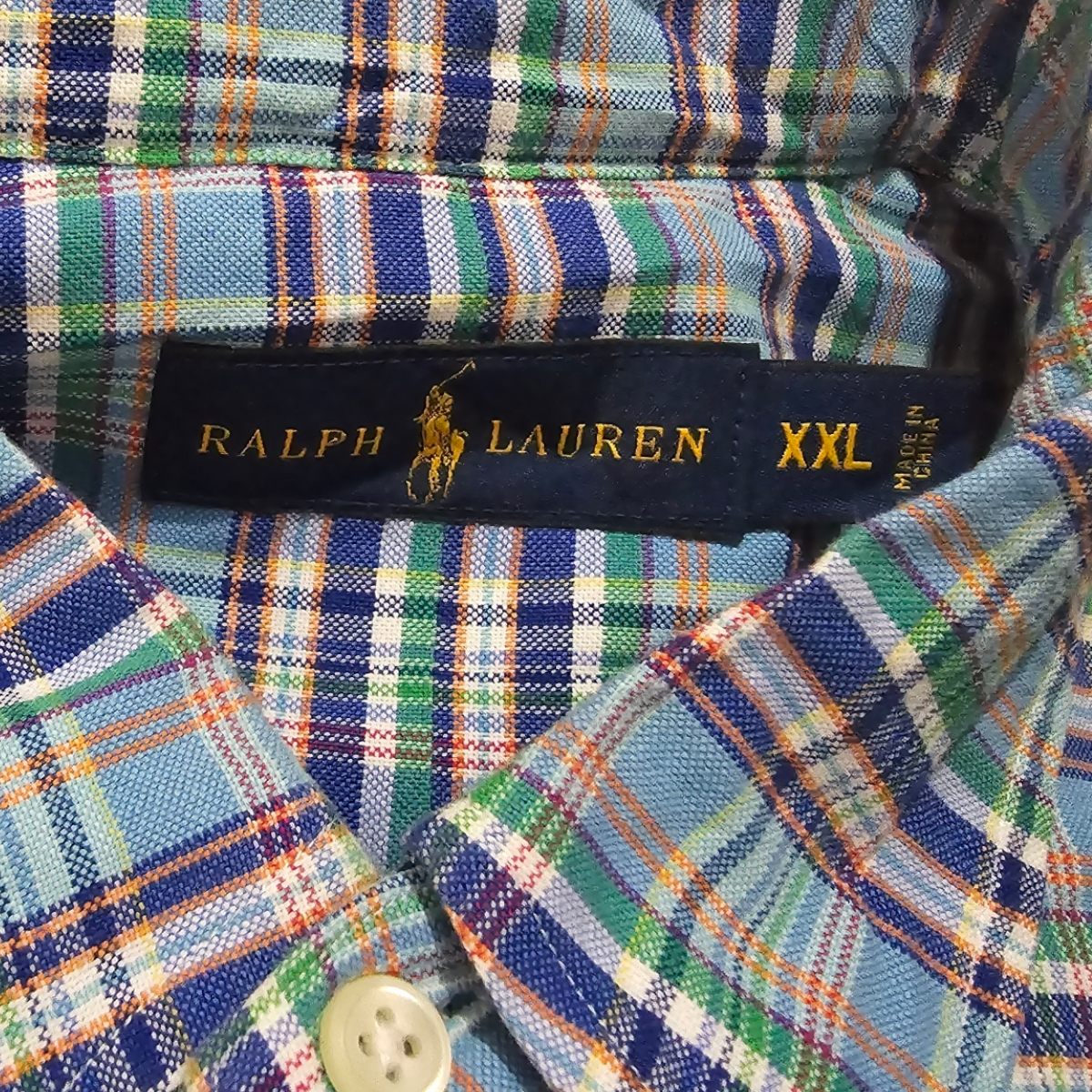 Camisa Ralph Lauren 2xl Cuadro Azul Colores