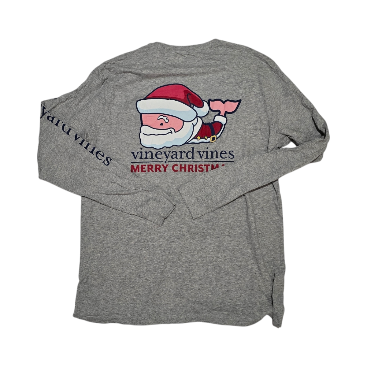 Playera Manga Larga Vineyard Vines Mediana M Gris Navidad