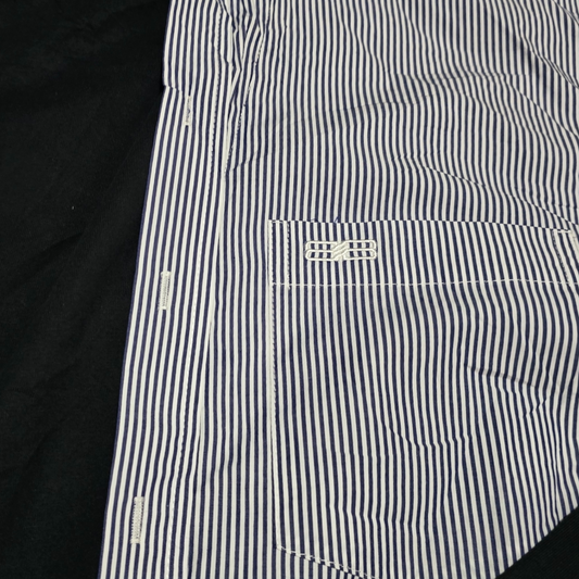 Camisa Balenciaga Xgrande Xl Azul Lineas Blancas