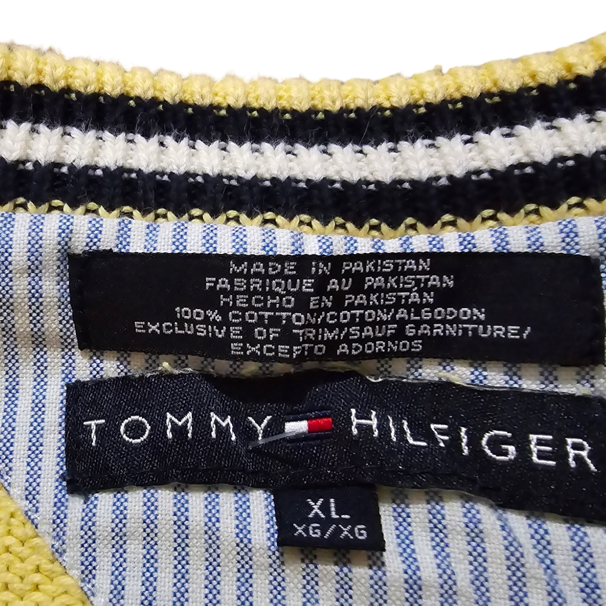 Sueter Tommy Hilfiger Xgrande Xl Amarillo Retro