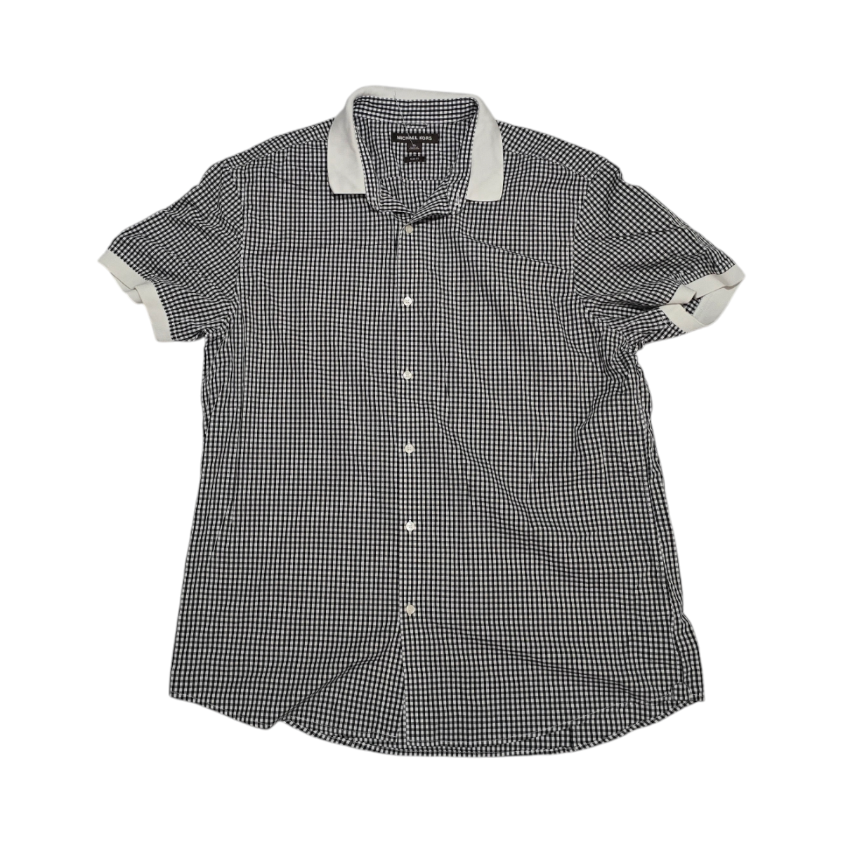 Camisa Manga Corta Michael Kors Xgrande Xl Cuadro Negro