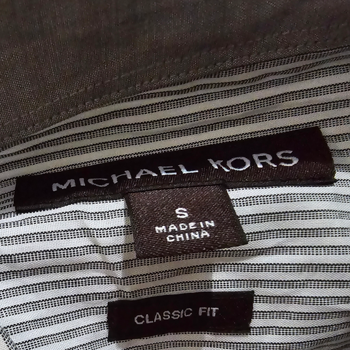 Camisa Michael Kors Chico S Classic Fit Lineas Gris