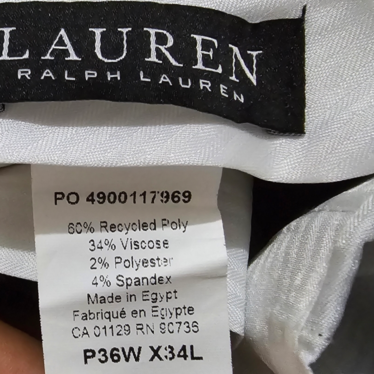 Pantalon Ralph Lauren 36x34 Recto Cafe Cuadros