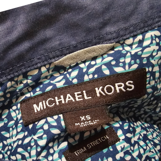 Camisa Michael Kors Xchico Xs Azul Trim Stretch
