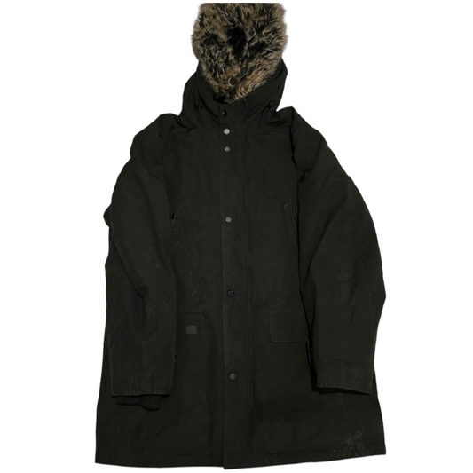 Chamarra Michael Kors Grande L Verde Con Gorro Peludo (Usado)