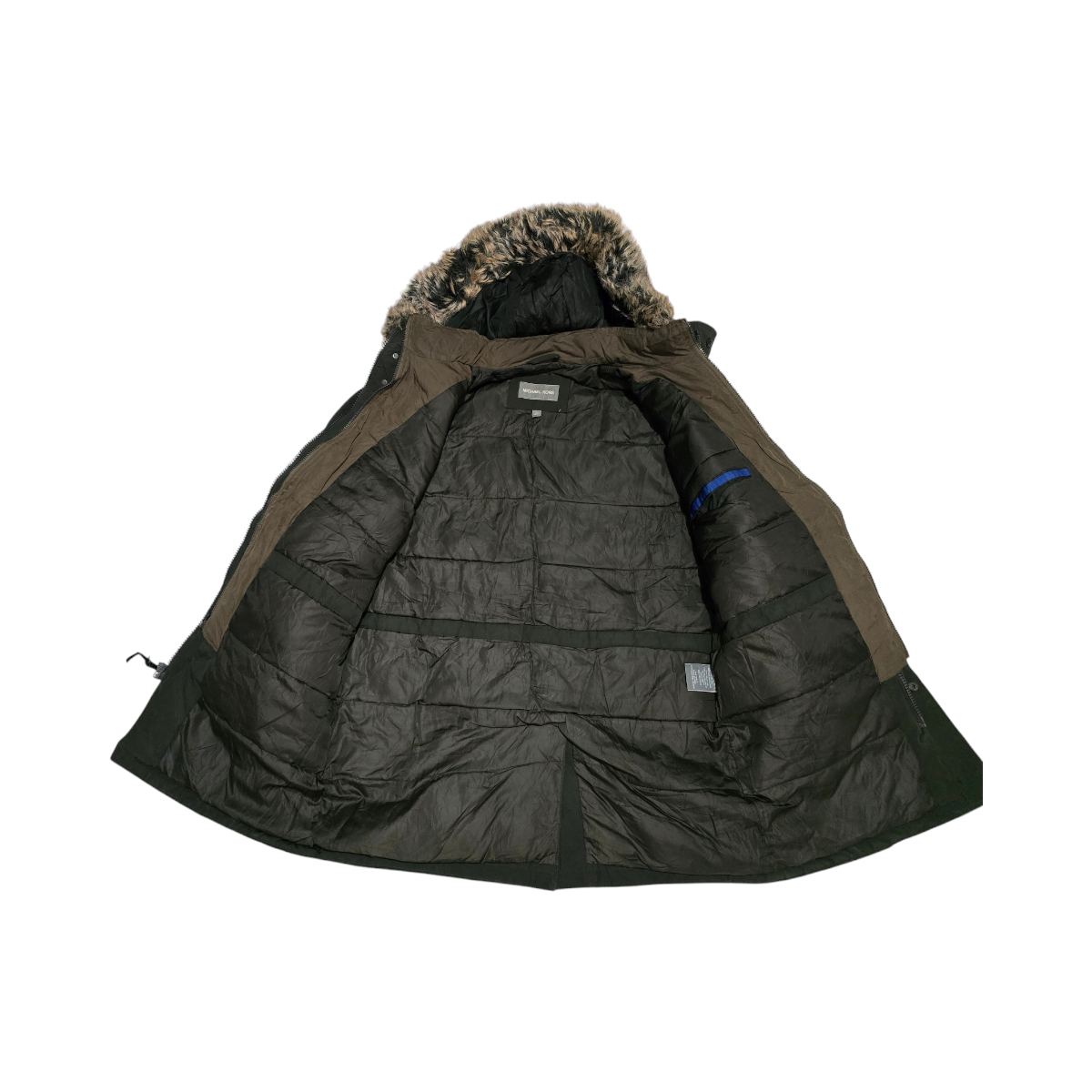 Chamarra Michael Kors Grande L Verde Con Gorro Peludo (Usado)