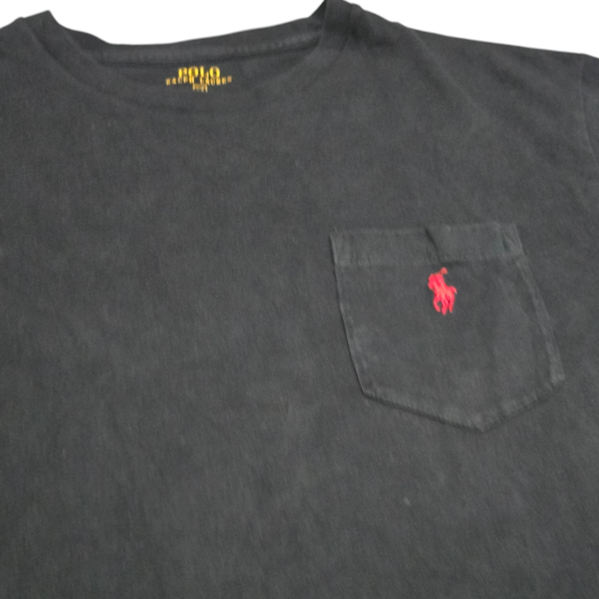 Playera Ralph Lauren Mediana M Negro Pony Rojo