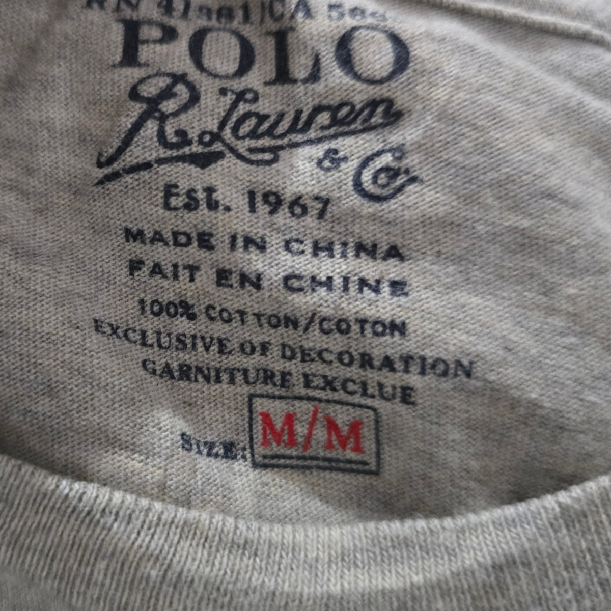 Playera Manga Larga Ralph Lauren Mediana M Gris