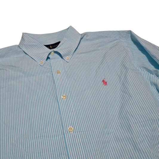 Camisa Ralph Lauren Extra Grande Xl Azul Rayas