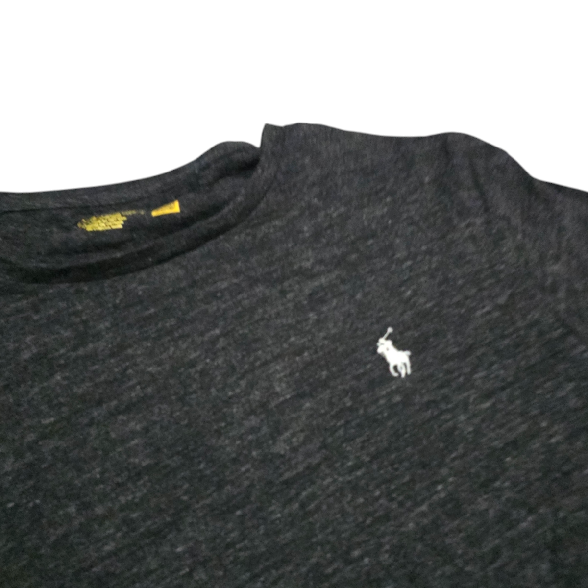 Playera Ralph Lauren Xgrande Custom Slimfit Gris Pony Blanco