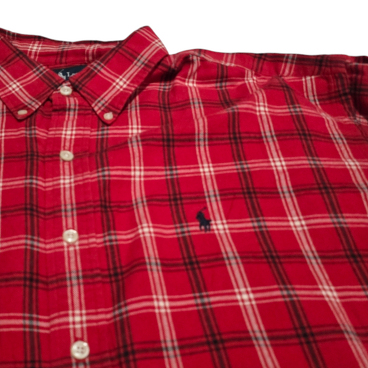 Camisa Ralph Lauren Xgrande Xl Blaire Cuadro Rojo