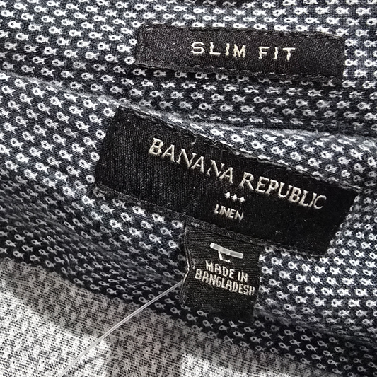 Camisa Banana Republic Grande L Slimfit Azul Lino