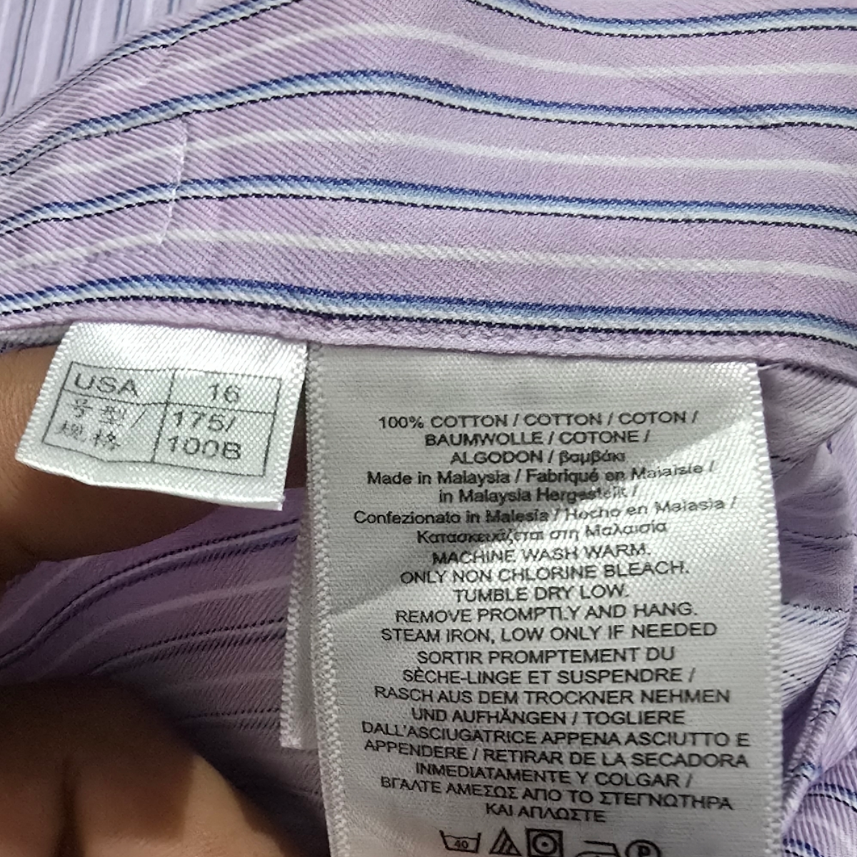 Camisa Brooks Brothers Grande 16 33 Regent Morado Lineas
