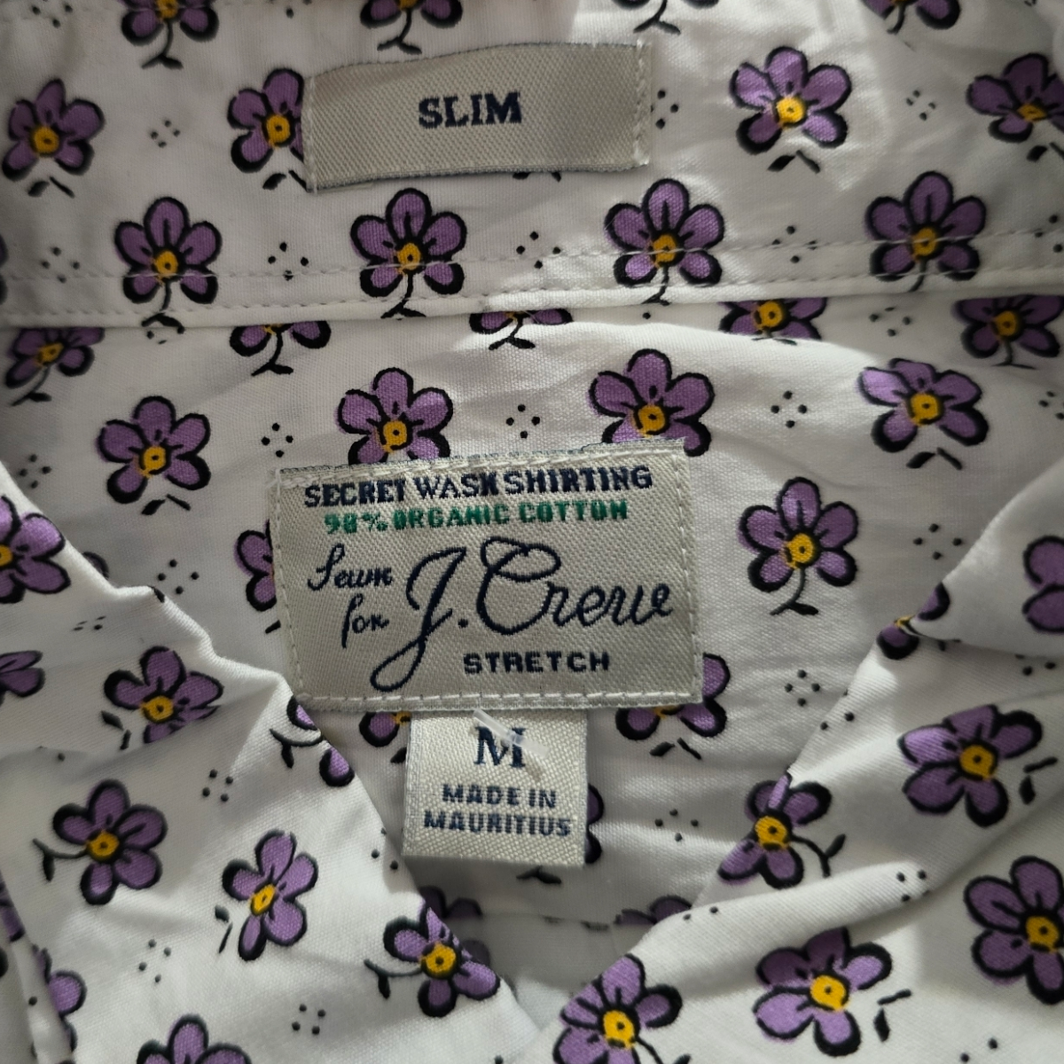 Camisa J.crew Mediana M Slimfit Blanca Flores