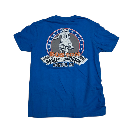 Playera Harley Davidson Mediana M Azul Boston