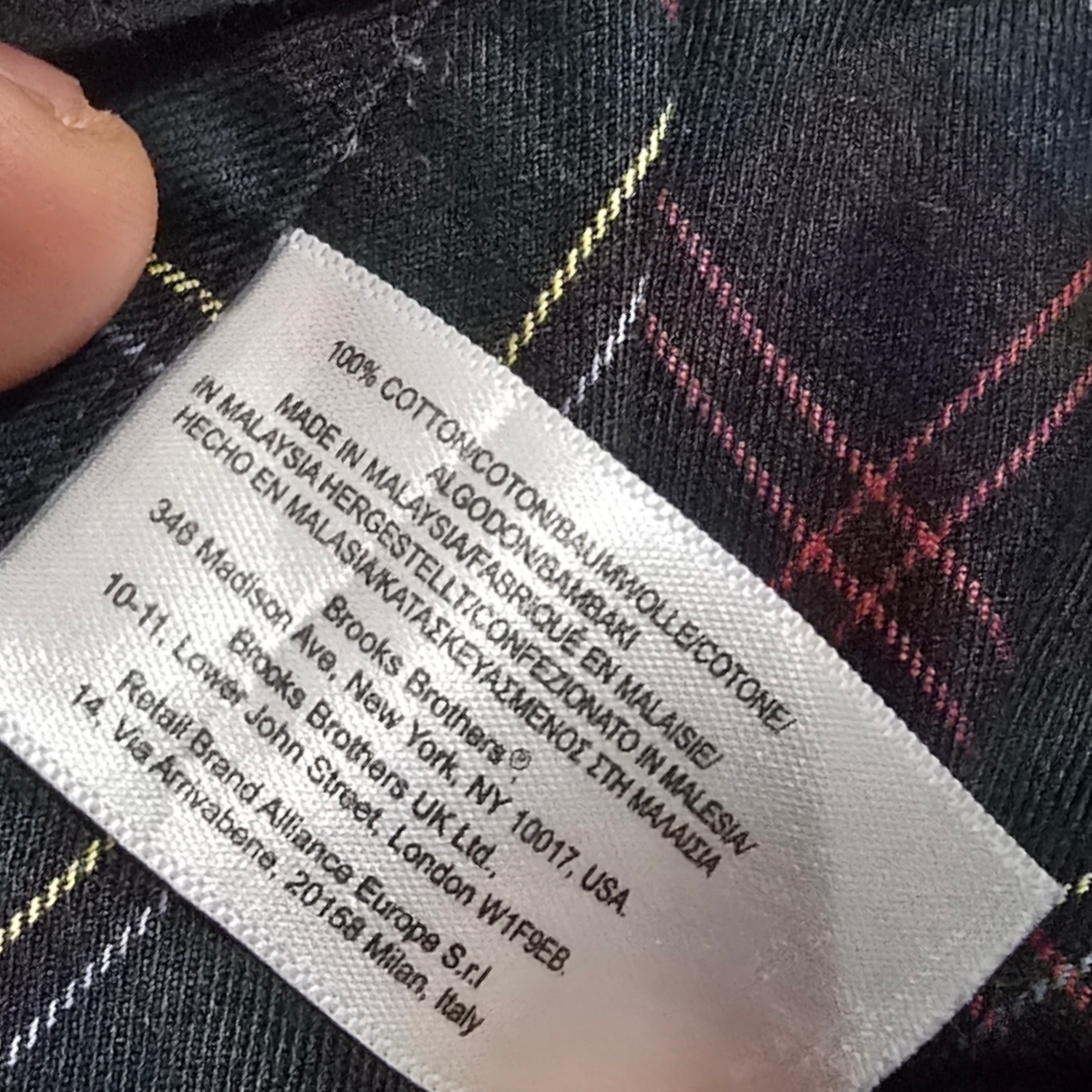 Camisa Brooks Brothers Mediana M Cuadro Negro