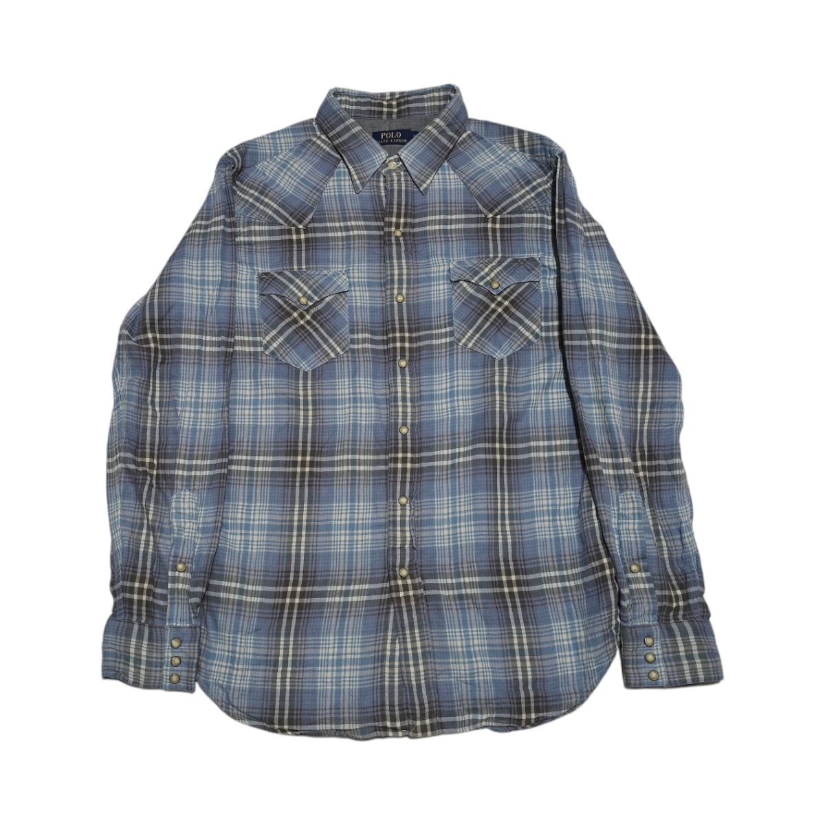 Camisa Ralph Lauren Grande L Cuadros Color Azul Gris