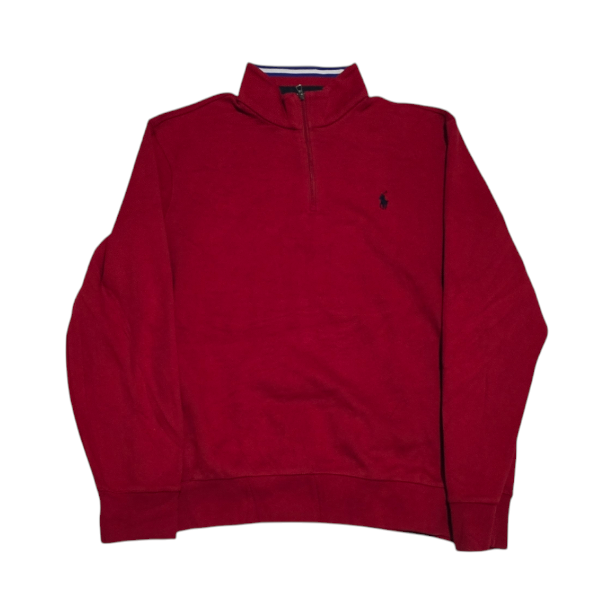 Sueter Medio Cierre Ralph Lauren Grande L Rojo Pony Azul