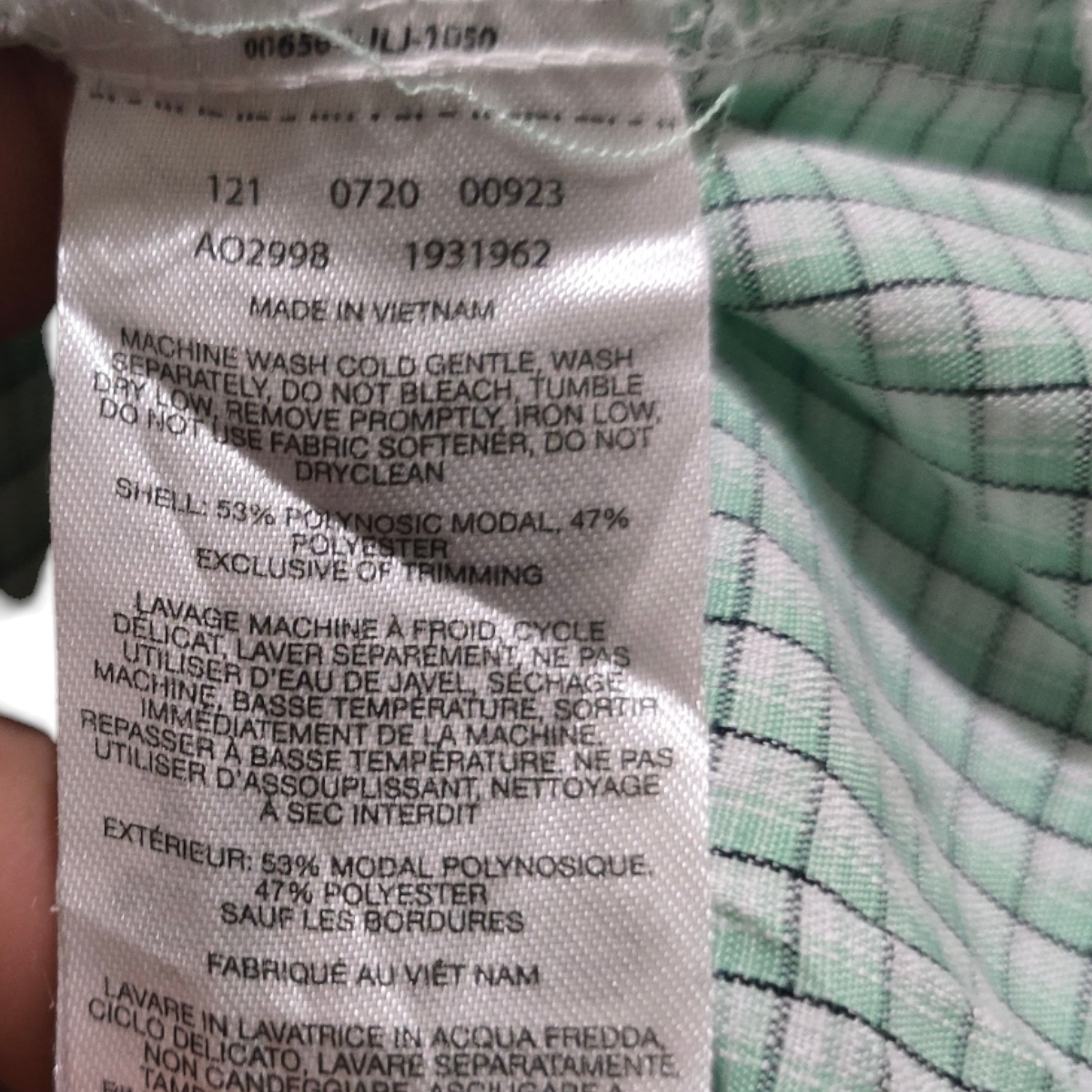 Camisa Manga Corta Columbia Grande L Cuadros Verde