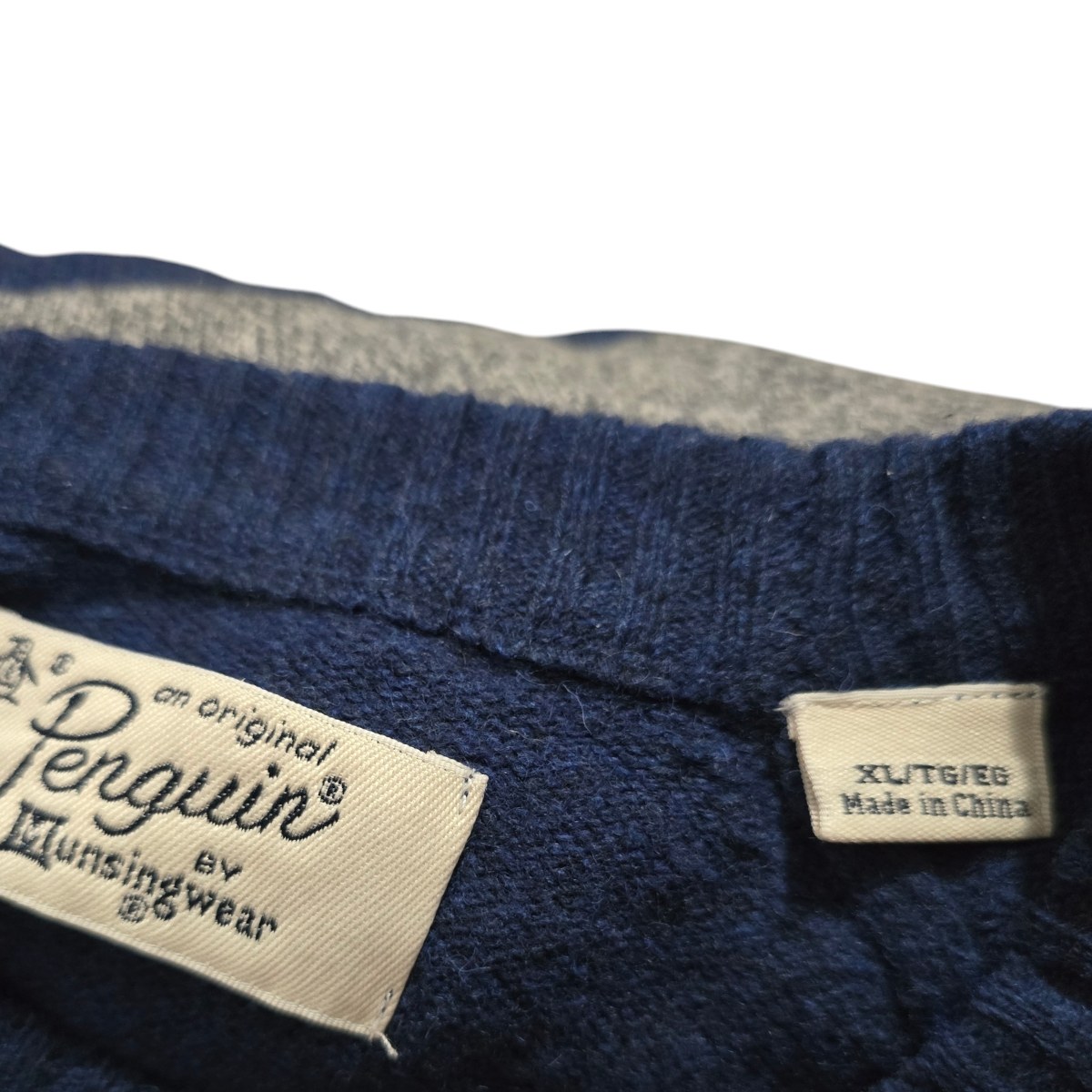 Sueter Penguin Xgrande Xl Azul Con Gris