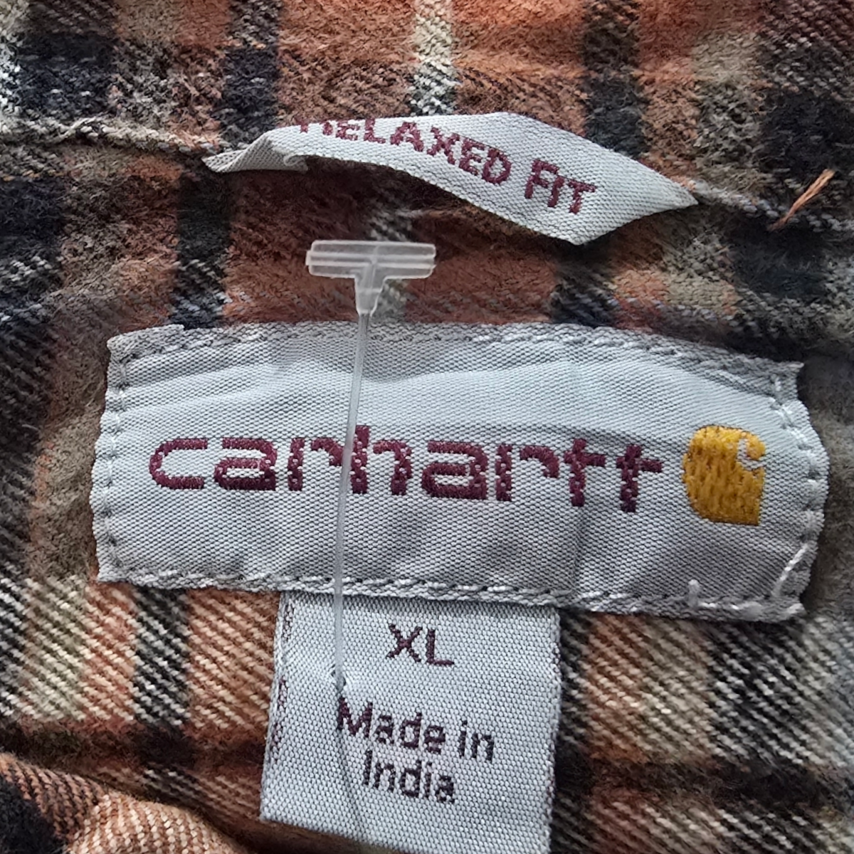 Camisa Carhartt Relaxedfit Xgrande Xl Cuadro Cafe Y Naranja