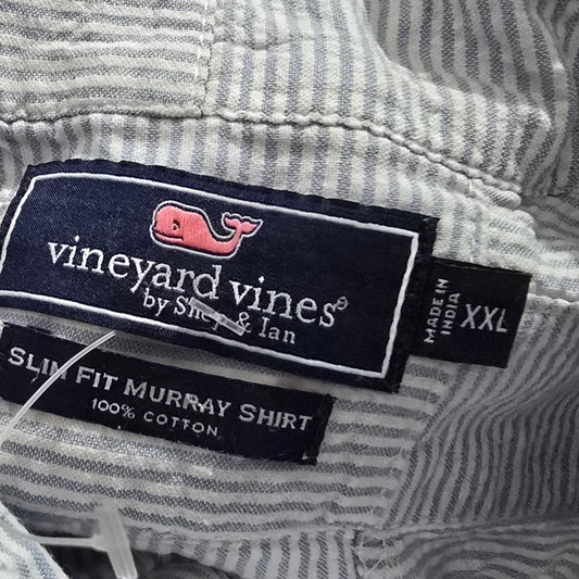 Camisa Manga Corta Vineyard Vines 2xl Azul Claro Slimfit