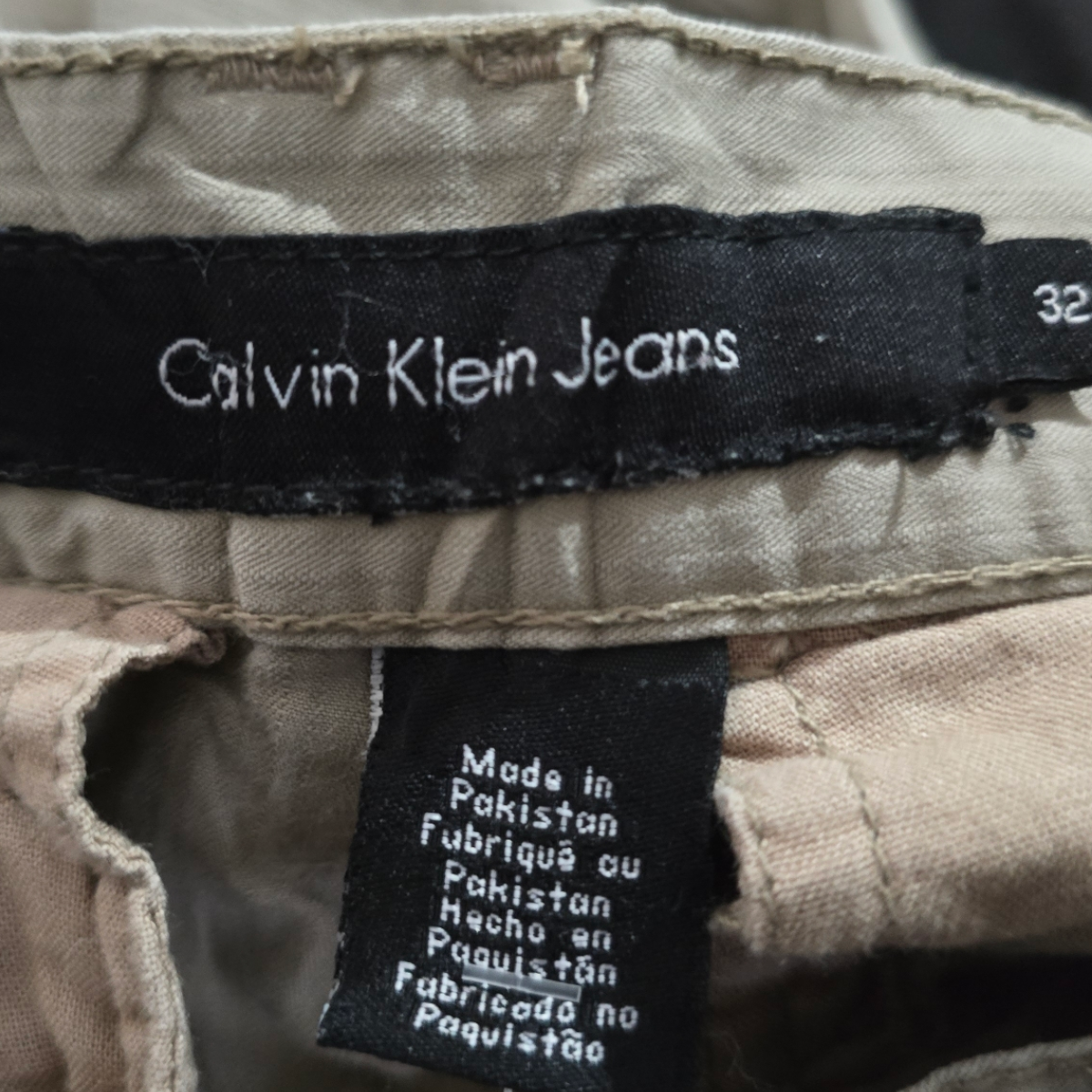 Pantalon Calvin Klein 32x32 Recto Caqui