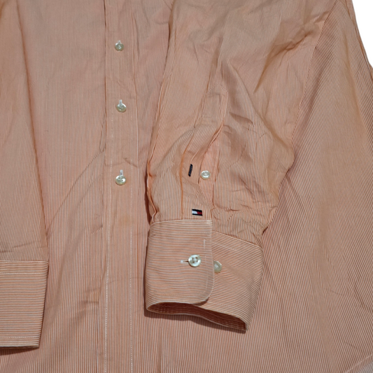 Camisa Tommy Hilfiger Grande 16 L Naranja Lineas