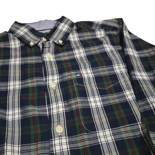 Camisa Tommy Hilfiger Xchico Xs Cuadro Azul