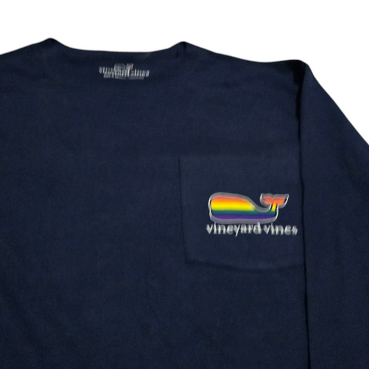 Playera Manga Larga Vineyard Vines Chico S Azul Arcoiris