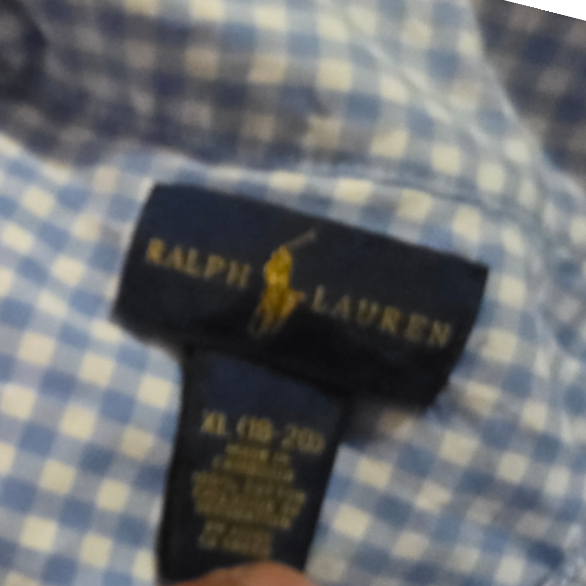 Camisa Adolescent Xl Ralph Lauren Cuadro Azul Pony Rojo