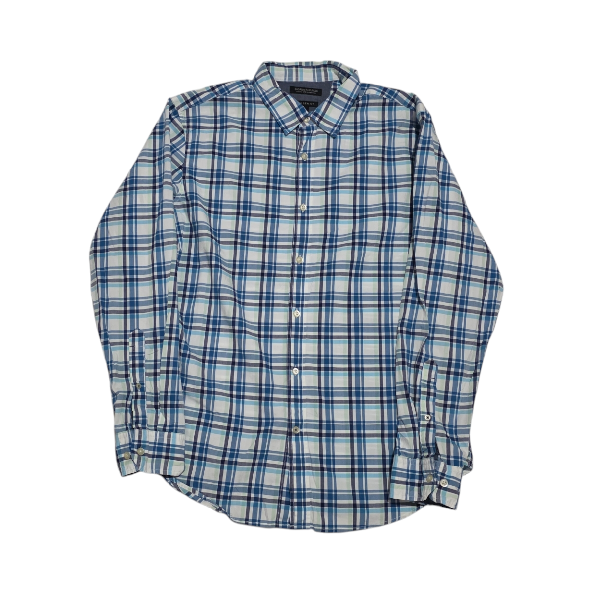 Camisa Banana Republic Grande L Cuadros Azul